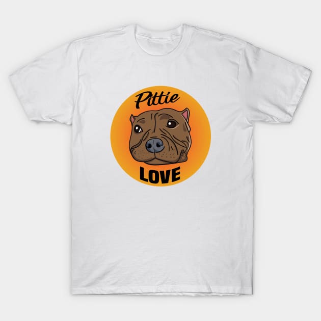 Pittie Love Pitbull Design T-Shirt by Twistedburt